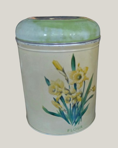 Vintage daffodil flour - vintage, tin