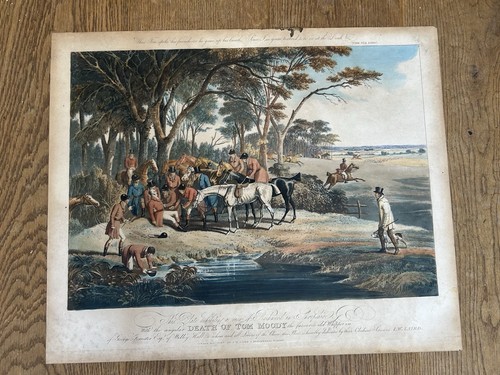 Antique hand coloured aquatint - antique,