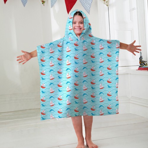 Kids hooded towel poncho - towel,