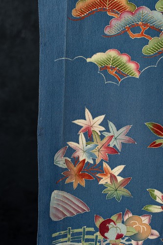 Antique japanese silk chirimen - antique,