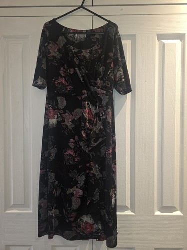 Floral faux wrap - faux, midi