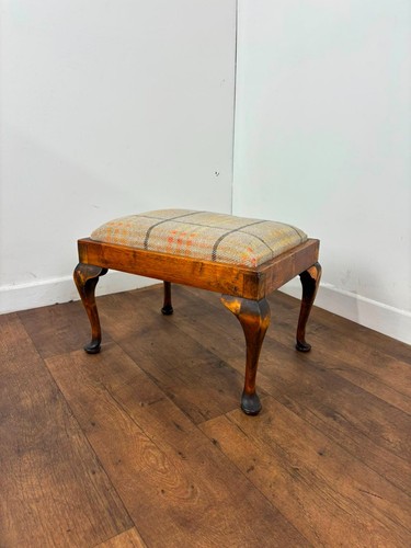 Vintage oak footstool - oak,