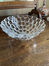Orrefors Raspberry Anne Nillson Crystal Bowl Signed Art Glass Swedish