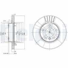 x2 Front Brake Disc Delphi BG2623C Fits BMW 3 Series Z3 Z4 Braking System Vented