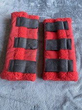 PONY SIZE Red Quilted Fleece Travel / Shipping Boots - Set of 2