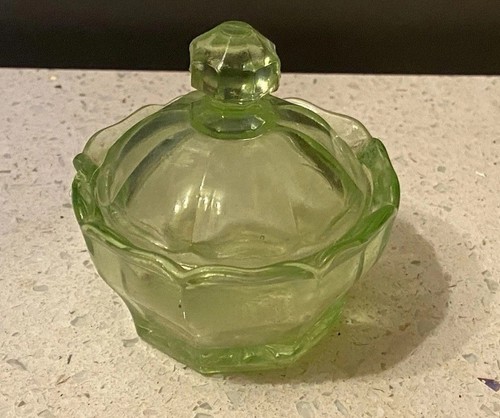 Vintage uranium glass dressing - vintage,