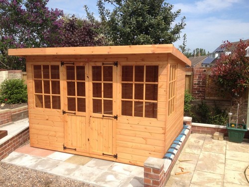 10x7 wooden pent summerhouse - 10x7,