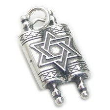 Torah sterling silver 2D charm