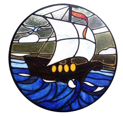 Antique stained glass window - antique,