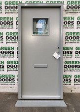 VELFAC GREY FRONT DOOR ALUMINIUM WOOD TRIPLE GLAZED WHITE EXTERNAL NEW