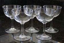 Set of 5 Good Antique Fine Champagne Saucers with gadget marks - Capacity 150ml