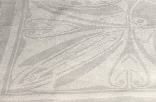 Linen damask tablecloth - linen,