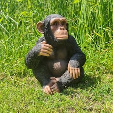 Vivid Arts - Real Life Sitting Chimpanzee Garden Ornament XRL-CHM3-D