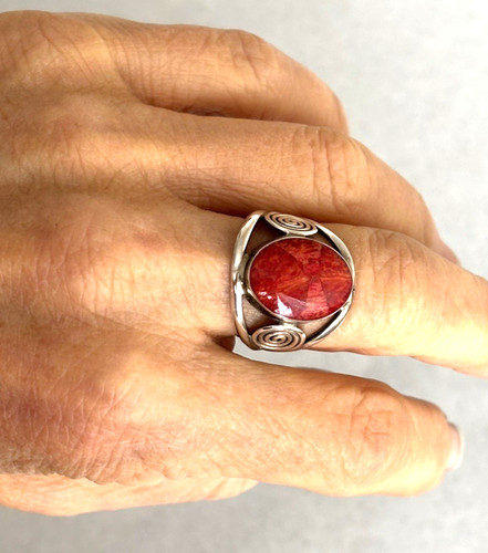Crimson red coral sterling - crimson,