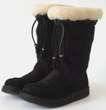 Ugg Boot 5124 Women's Black Suede Suburb Cozy Knit Boots Size UK 3.5, EU 36