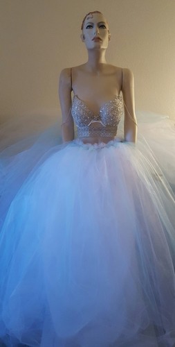 White blue 2pc rhinestone - &,