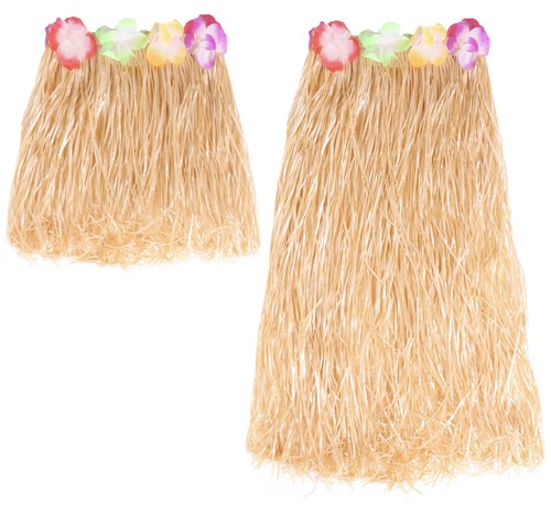 Natural grass hula skirt - natural, 40cm