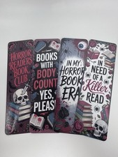 Horror Bookmark Set 4 Double Sided Gothic Book Lover Gifts Spooky Reading