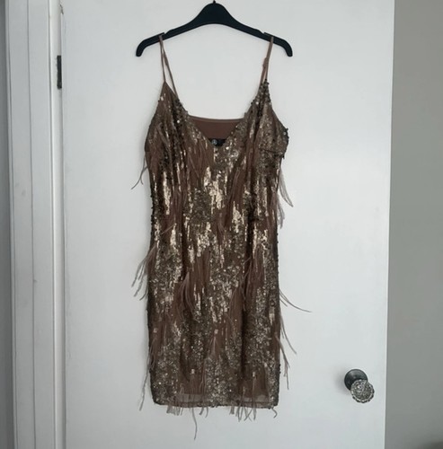 Missguided sequin feather mini