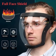 Full Face Shield Super Protective Head Cover Transparent Safety Mask Anti-fog