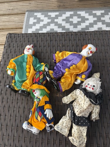 Porcelain clown dolls - porcelain,