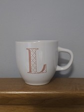 'L' Initial Trellis Letter Design White Round Coffee Mug