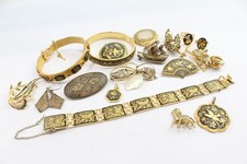 Damascene Toledo Jewellery Simulated Pearl Inlay Floral MoP x 18