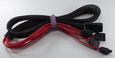 Unbranded Mini SAS To 4x SATA Breakout Cable Black / Red Used - Free Delivery