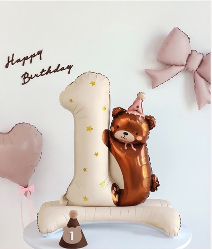 Bear 1st birthday balloon baby - bear,