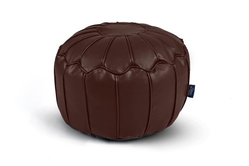 Faux leather round moroccan - faux,