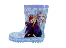 Disney Frozen Girls Wellies Anna and Elsa Lilac Wellington Boots Rain Boots
