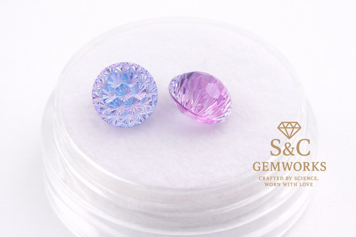Blue white pink iridescence - blue-white,