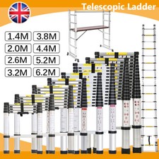Telescopic Ladder 1.4m/2.0m/2.6m/3.2m/3.8m/4.4m/5.2m/6.2m Aluminium Step Ladder