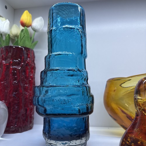Whitefriars hooped glass vase - whitefriars,