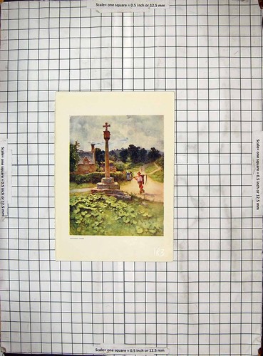Original old antique print - original,
