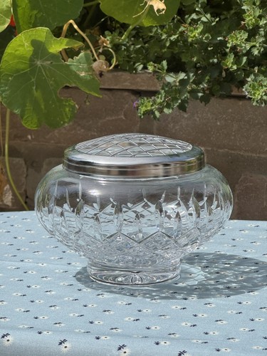 Cut glass rose bowl - rose, mesh