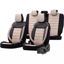 Car Seat Covers Fabric Beige &