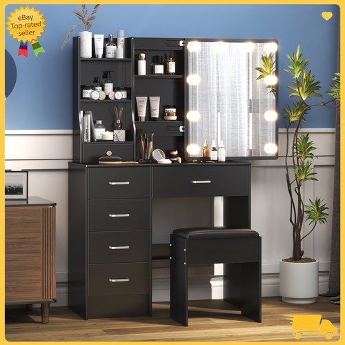 Led makeup vanity table - vanity,