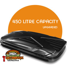 Car Roof Top Box Gloss Black 450L Large 90kg Luggage Top Car Budget UK STOCK