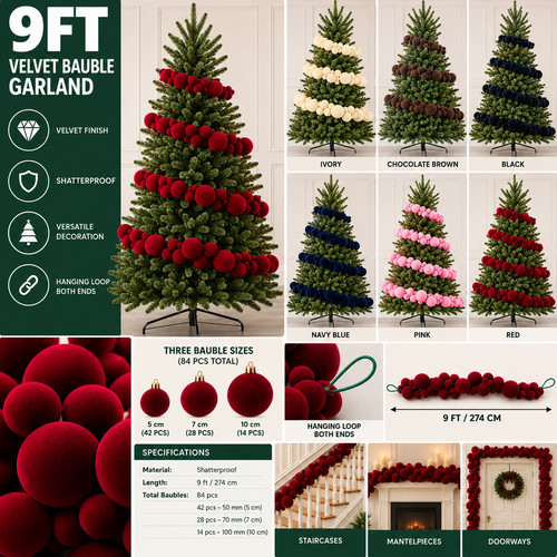 9ft christmas velvet - christmas,