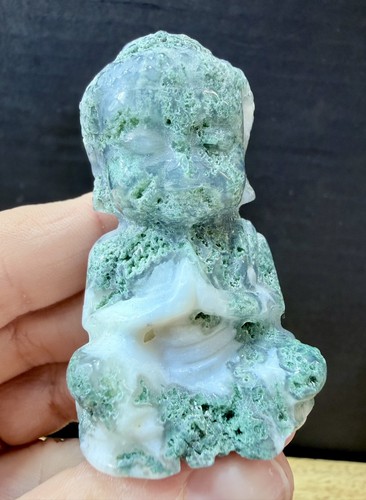 Crystal moss agate buddha - crystal,
