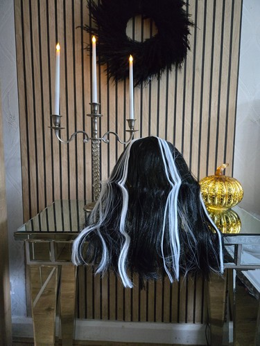 Elegant gothic black white - elegant, wig