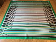 SMART VINTAGE HAND STITCHED SILK SCARF.  VGC.  27 x 26 INCHES.   #