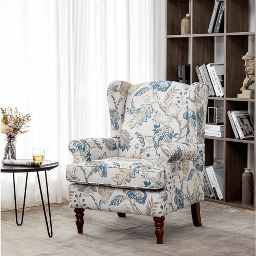 Linen wingback armchair - wingback,