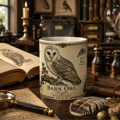 Barn owl mug vintage - barn,