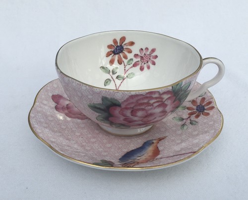 Wedgwood pink cuckoo teacup - wedgwood,