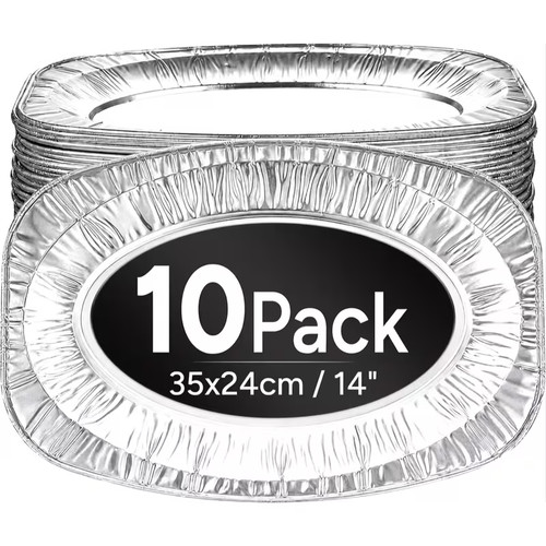 Aluminium serving platters - aluminium,