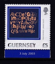 Guernsey 2003 Mint MNH Definitive 1v £5 Marginal Date Alphabet Heat Sensitive