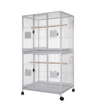 Parrot-Supplies Parrot Double Breeding Cage Or Display Parrot Cage - White,