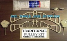 TRADITIONAL HANGING CLOTHES AIRER CAST IRON PULLEY ROPE KITCHEN LAUNDRY MAIDEN